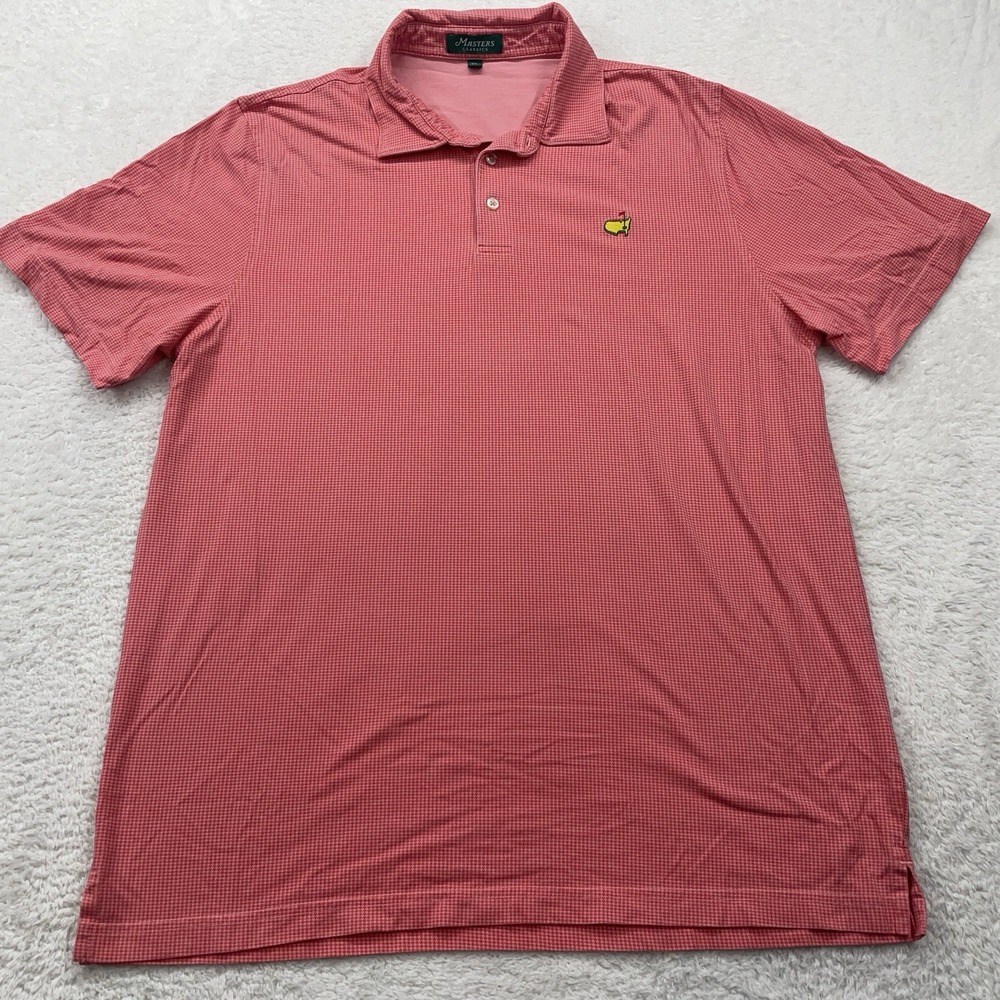 Masters Classics Herringbone‎ Short Sleeve Golf Polo Shirt Men's XL Pink Red